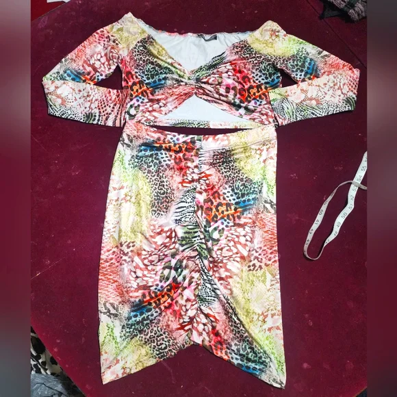 Snakeskin & Leopard Print Halter Top & Skirt outfit - Picture 3 of 15